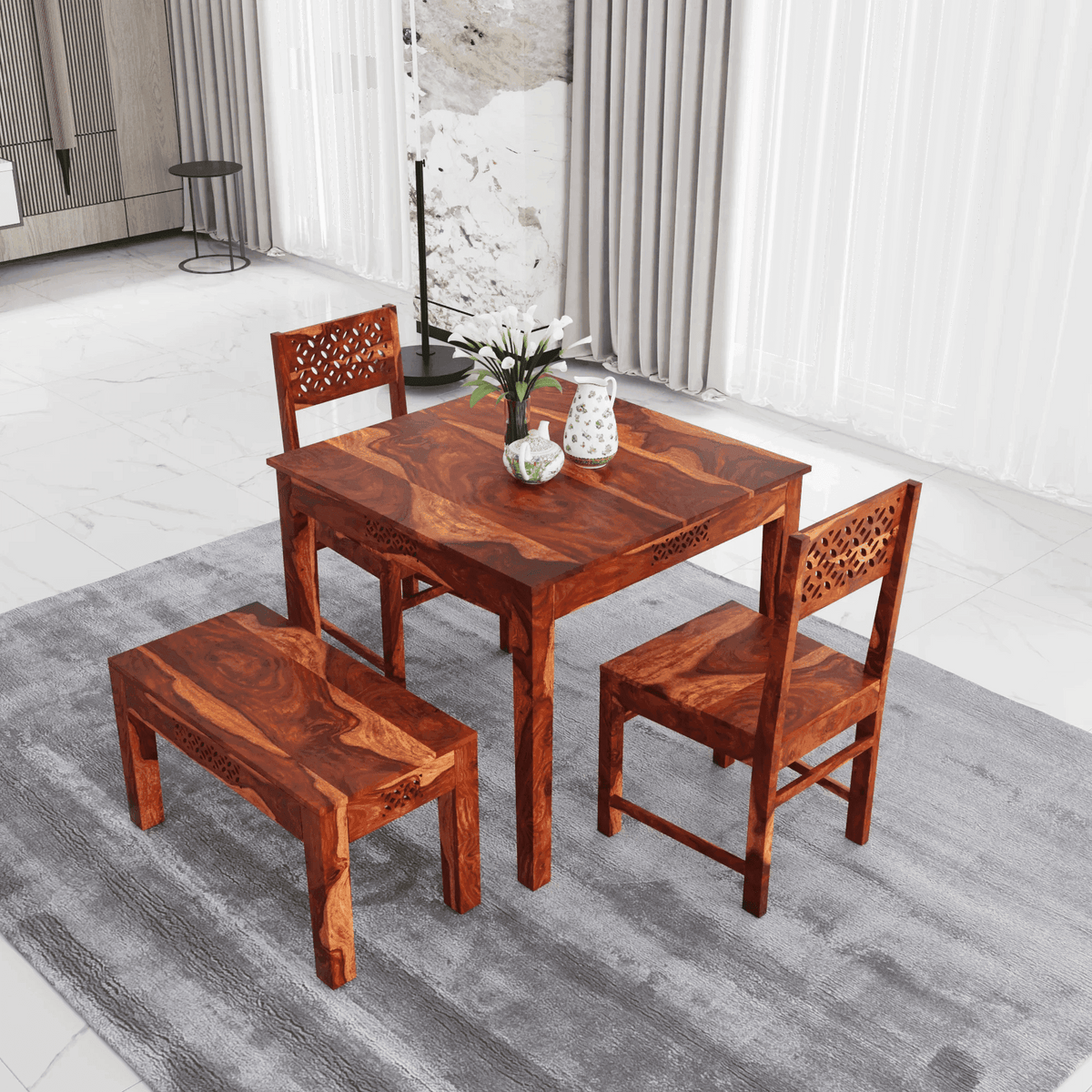 4 Seater Dining table made of solid sheesham wood