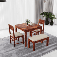 4 seater dining table set made of solid sheesham wood