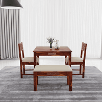 4 seater dining table set made of solid sheesham wood