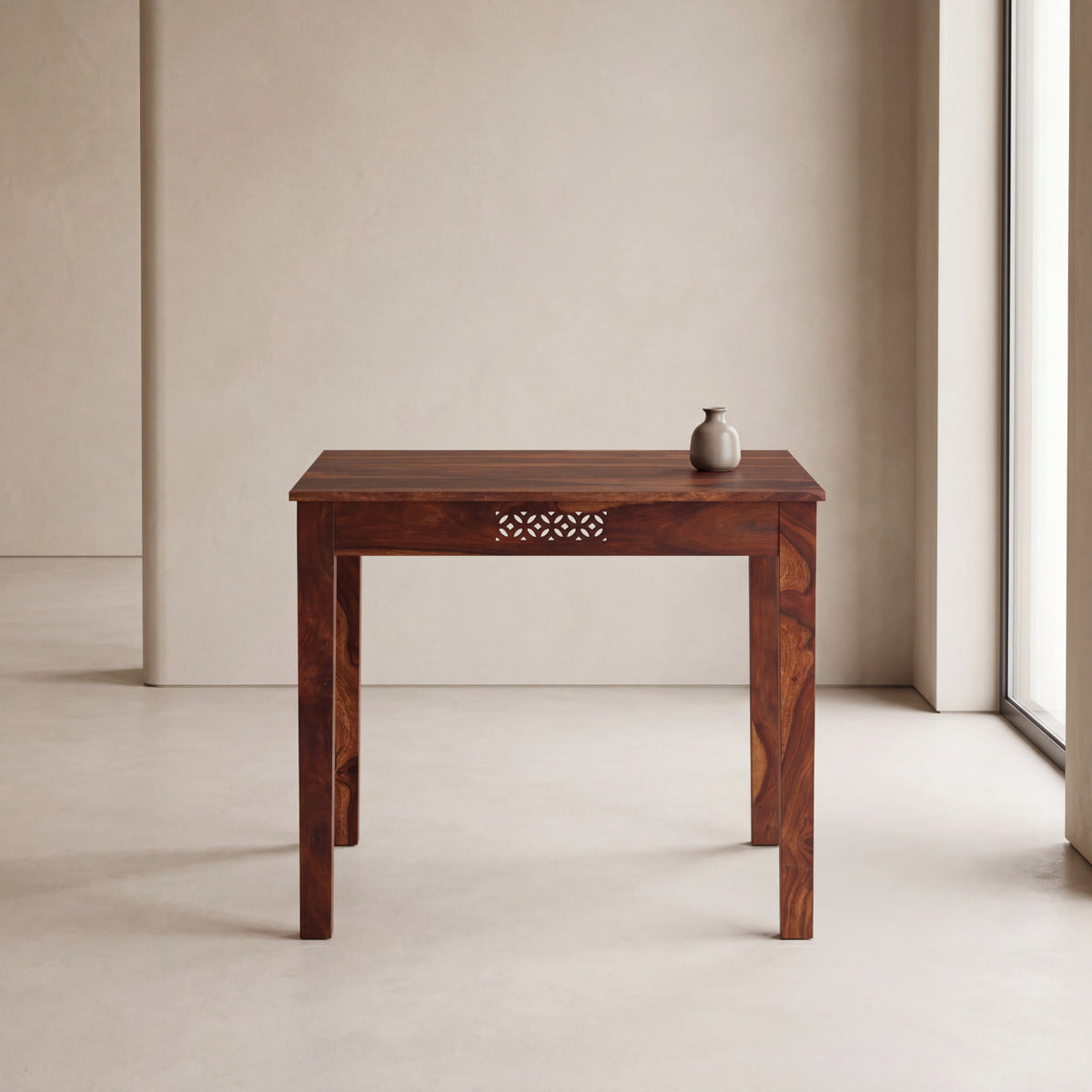 Wooden Square CNC 4 Seater Dining Table