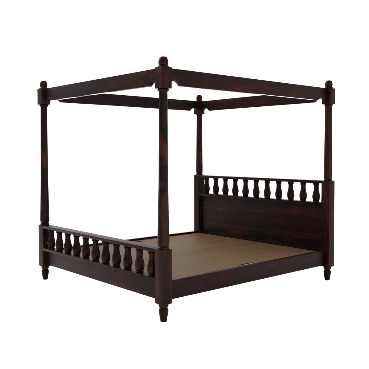 Wooden King Size Poster Bed without Storage for Bedroom