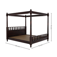 Wooden King Size Poster Bed without Storage for Bedroom