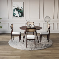 4 Seater Sheesham Wood Round Dining Table Set