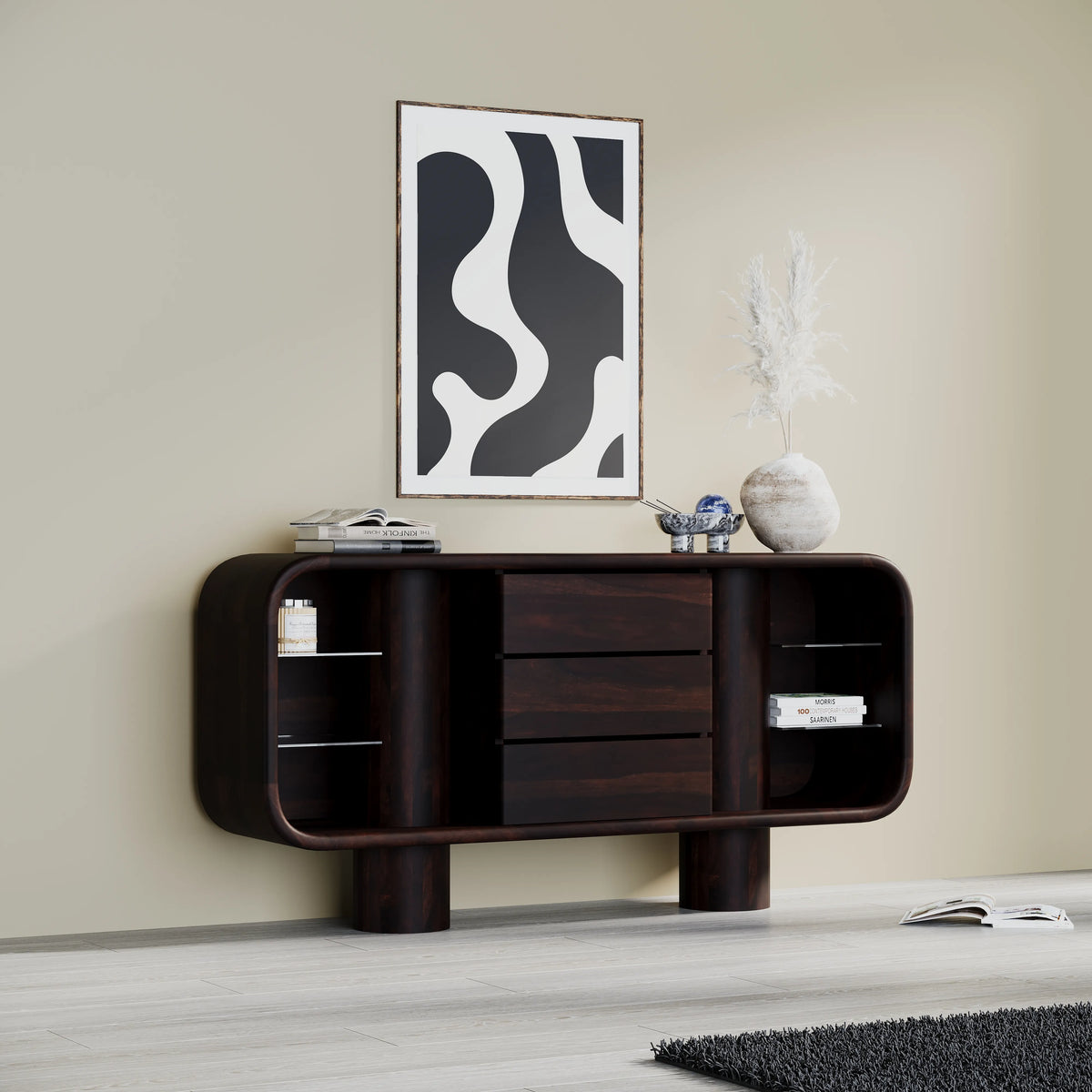Solid Sheesham Wood Sideboard