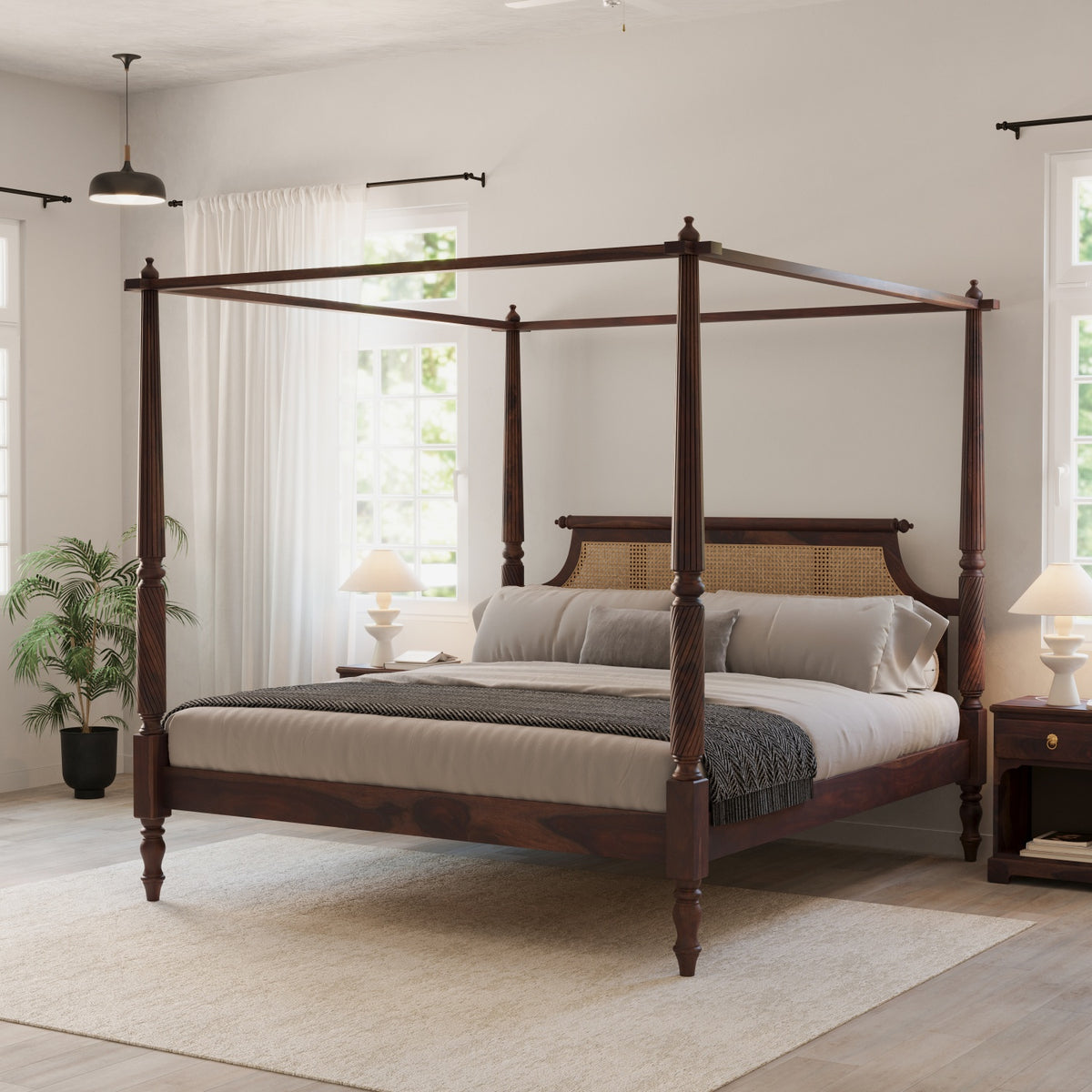 Wooden King Size Four Poster Bed