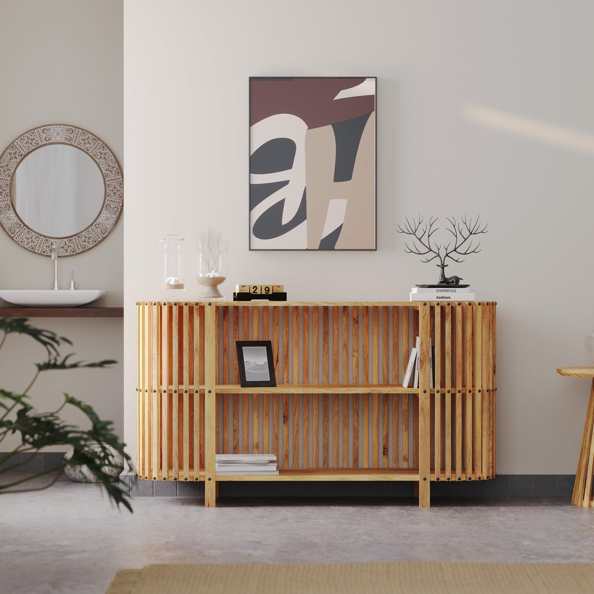 Solid Wood Top  Console Table