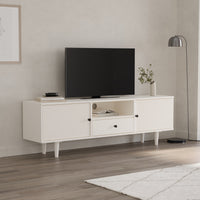 Solid Wood TV Entertainment Unit with Storage