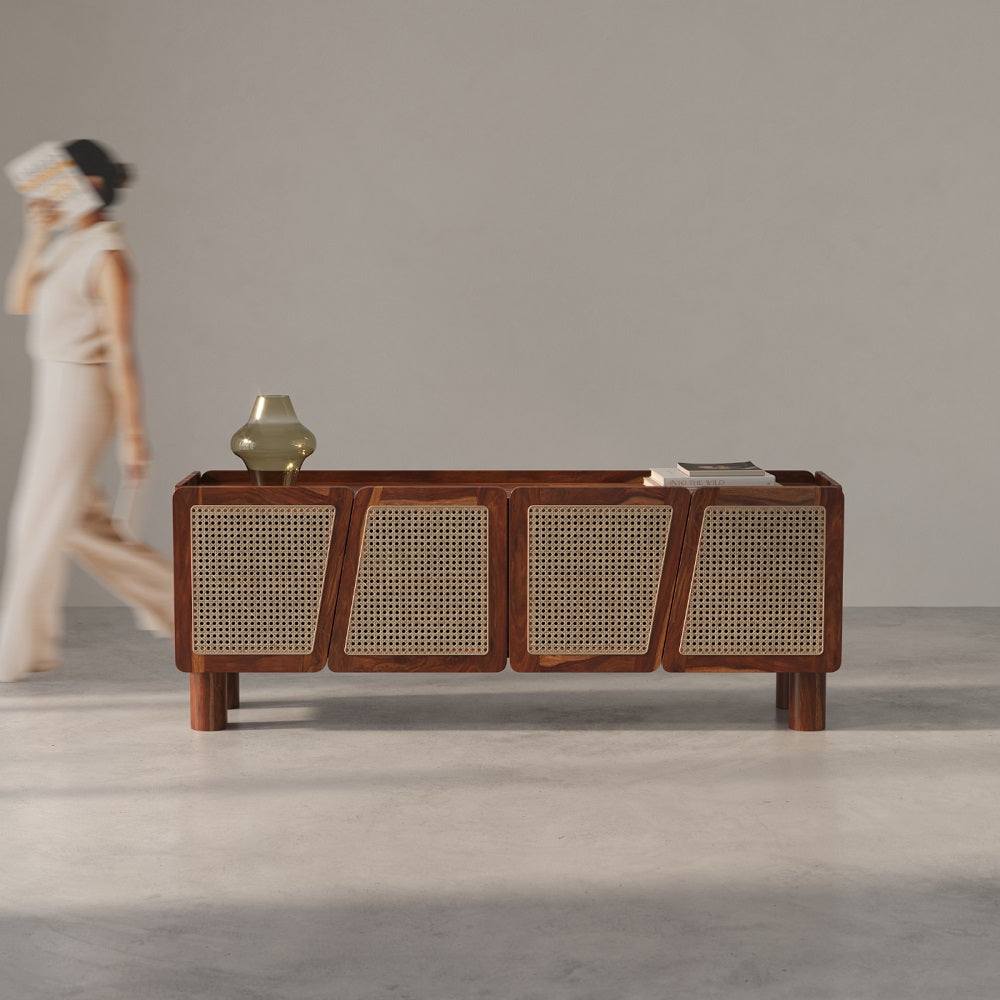 Wooden Rattan Sideboard Cabinet for Storage