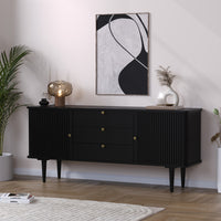 Solid Mango Wood Buffet Sideboard Cabinet with Storage