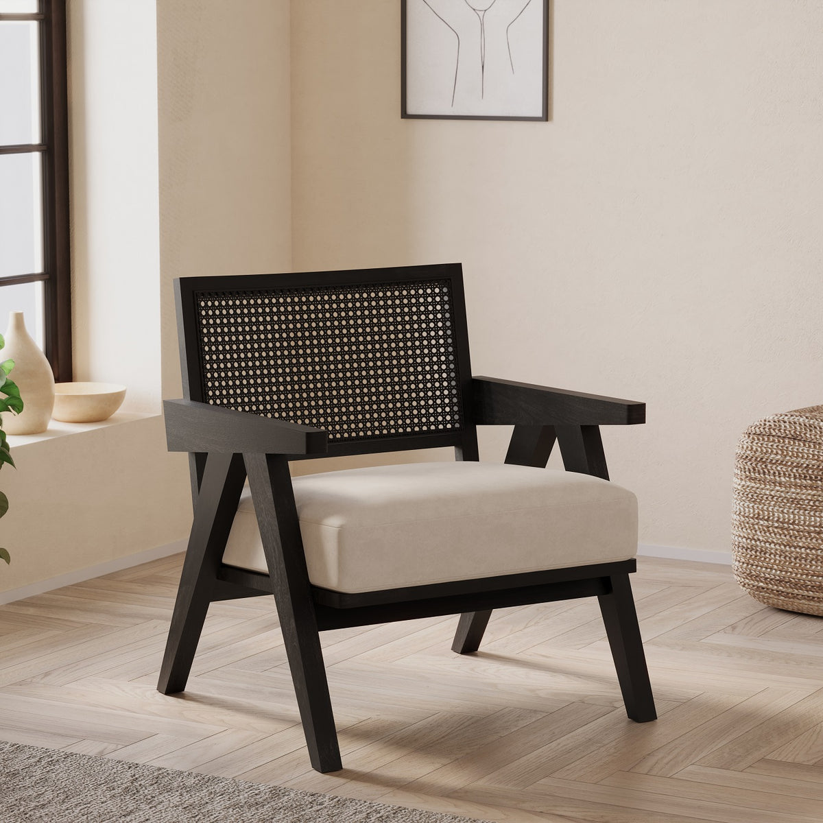Solid Wood Accent Arm Chair Lounge sofa for Living Room