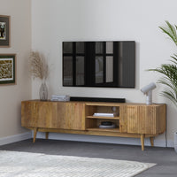 Solid Wood Tv Unit with Storage