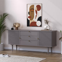 Solid Mango Wood Buffet Sideboard Cabinet with Storage