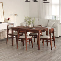 Oslo Solid Sheesham Wood 4 Seater Dining Table Set - Honey Finish