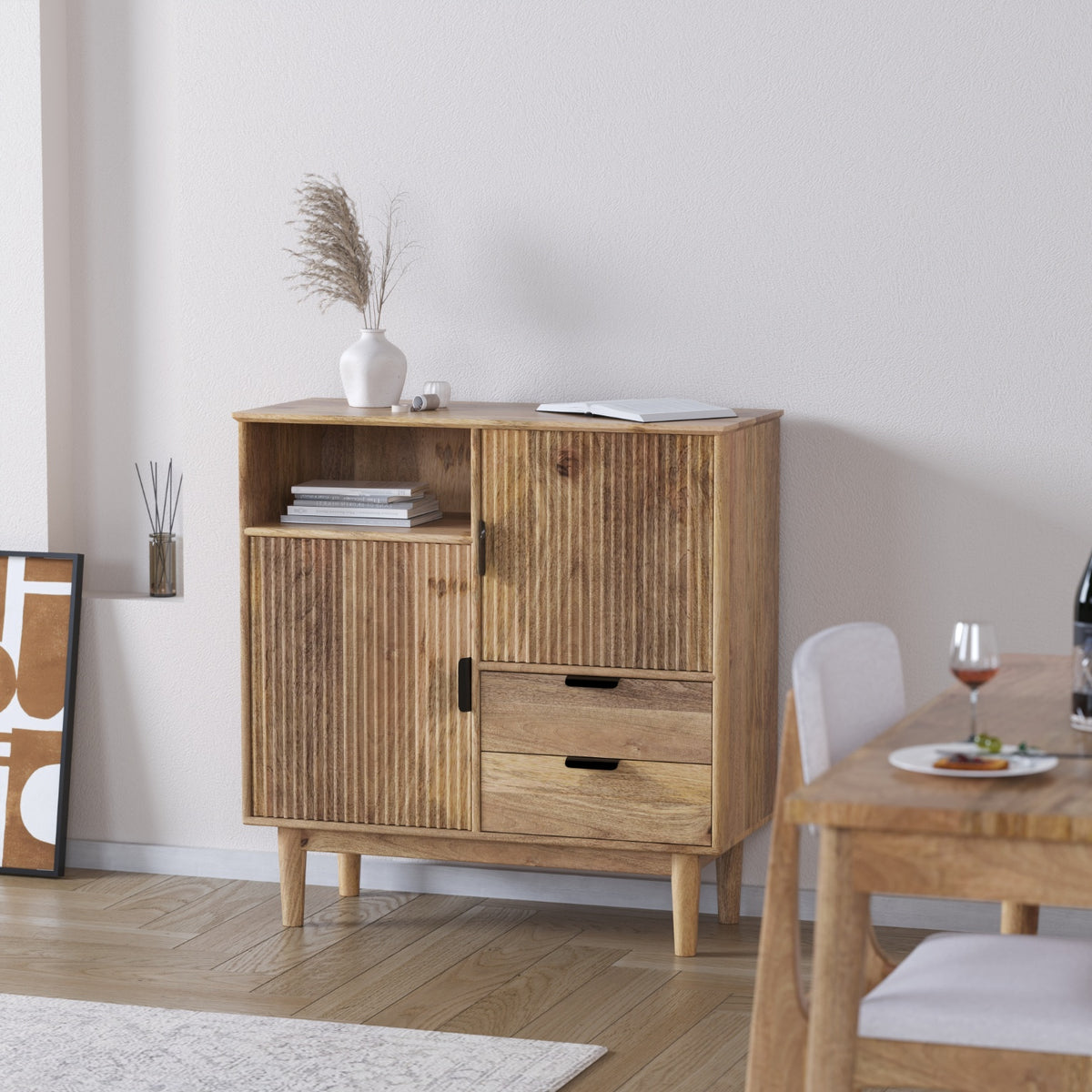 Mango Wood Sideboard Buffet for Living Room