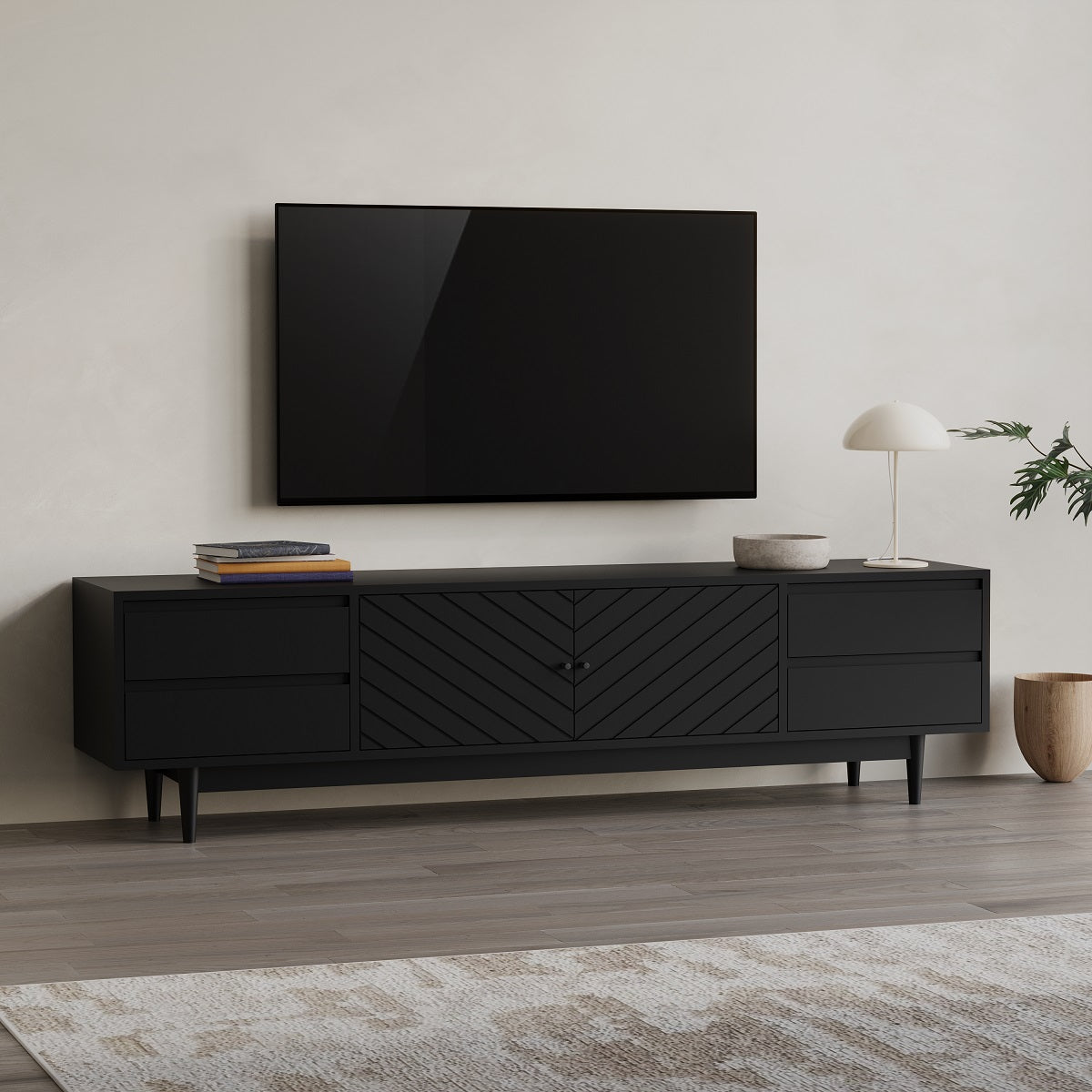 Wooden Tv Cabinet with Storage for Living Room