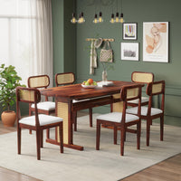 Wooden Dining Table 6 Seater in Natural Finish