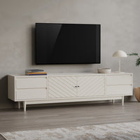 Wooden Entertainment Unit with Storage Cabinet