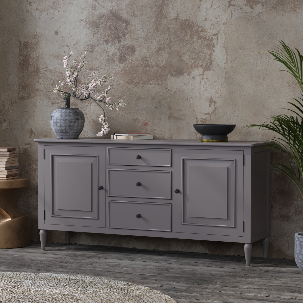 Mango Wood Sideboard Buffet with Drawer Storage