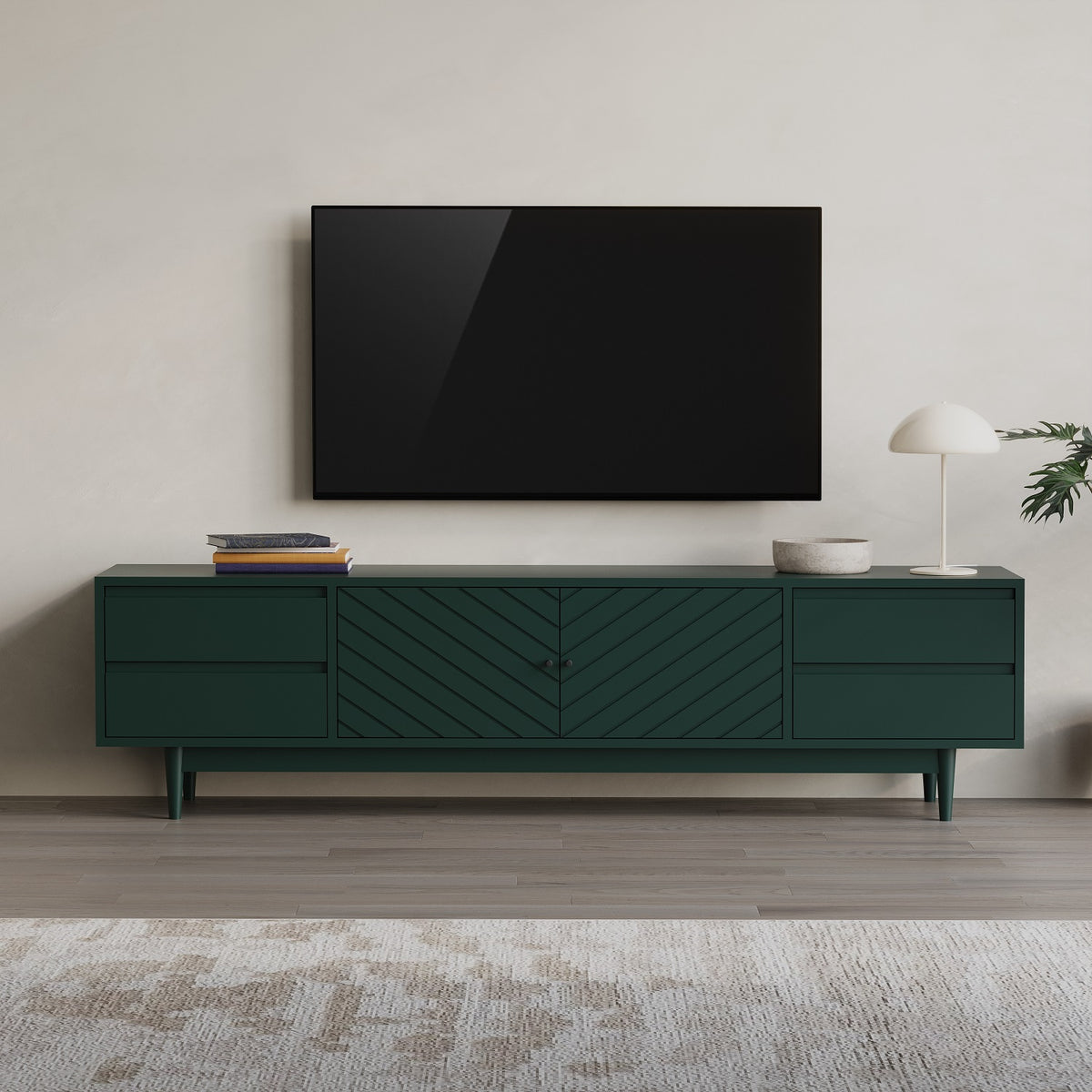 Wooden Tv Unit with Storage for Bedroom