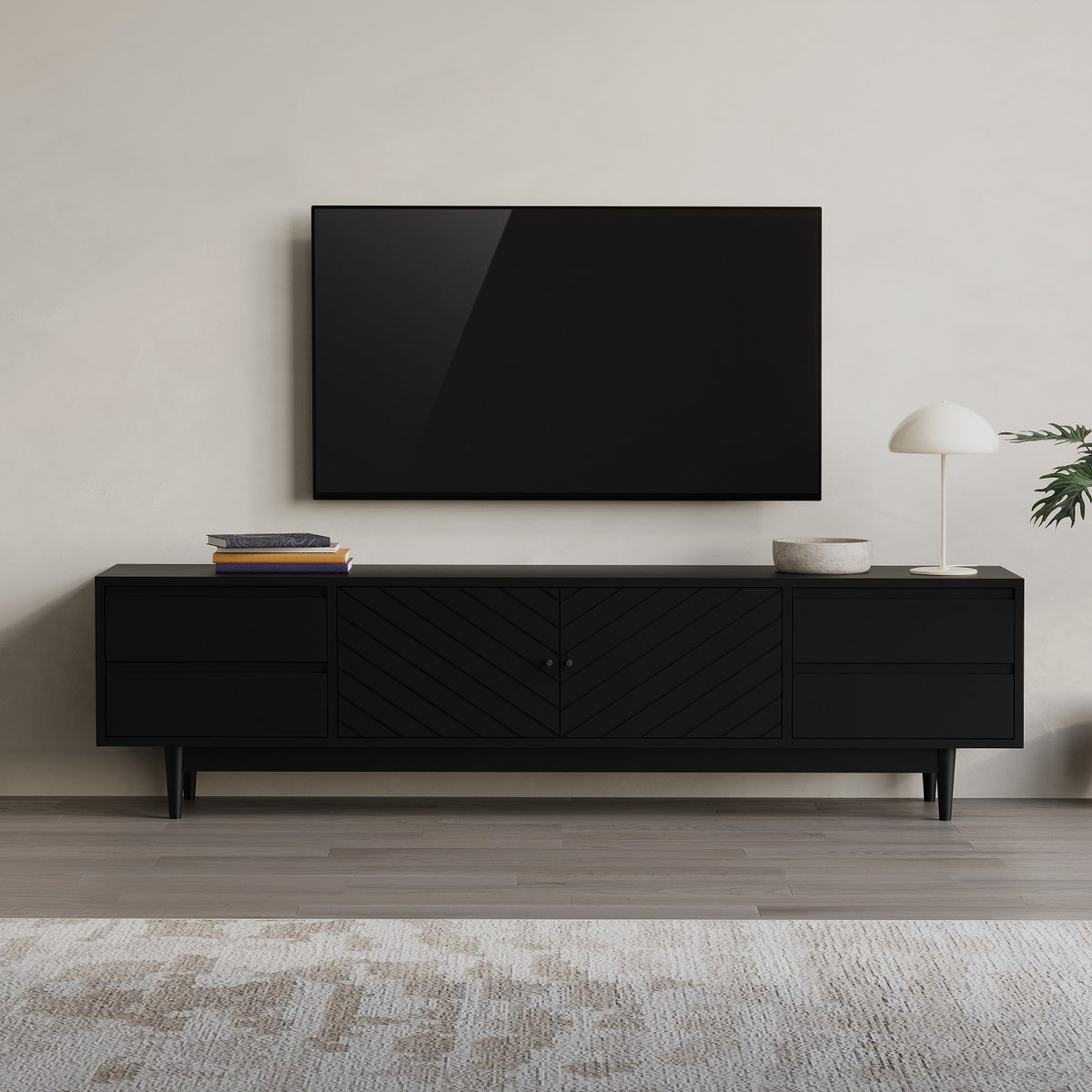 Wooden Tv Cabinet with Storage for Living Room