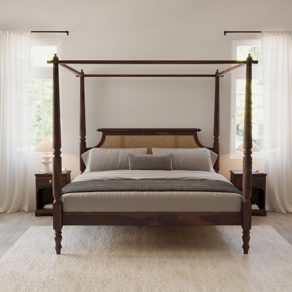 Wooden King Size Four Poster Bed