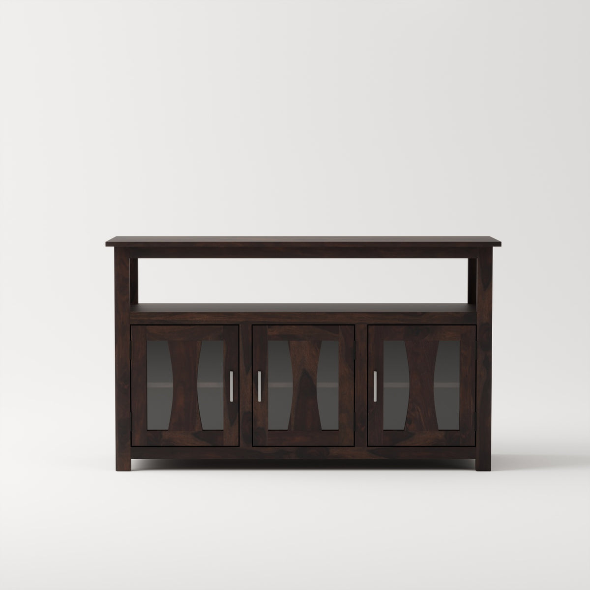 3 Door Wooden Storage Buffet Cabinet with Open Shelf