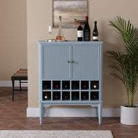 Solid Wood Bar Cabinet with Cabinet Storage