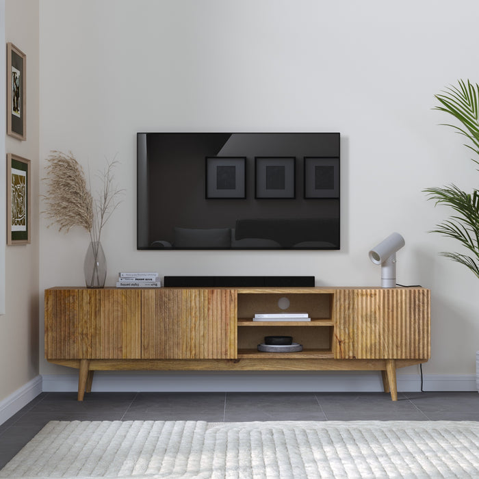 Solid Wood Tv Unit with Storage