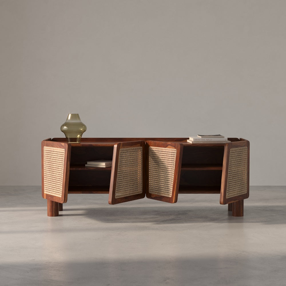 Wooden Rattan Sideboard Cabinet for Storage