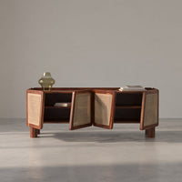 Wooden Rattan Sideboard Cabinet for Storage