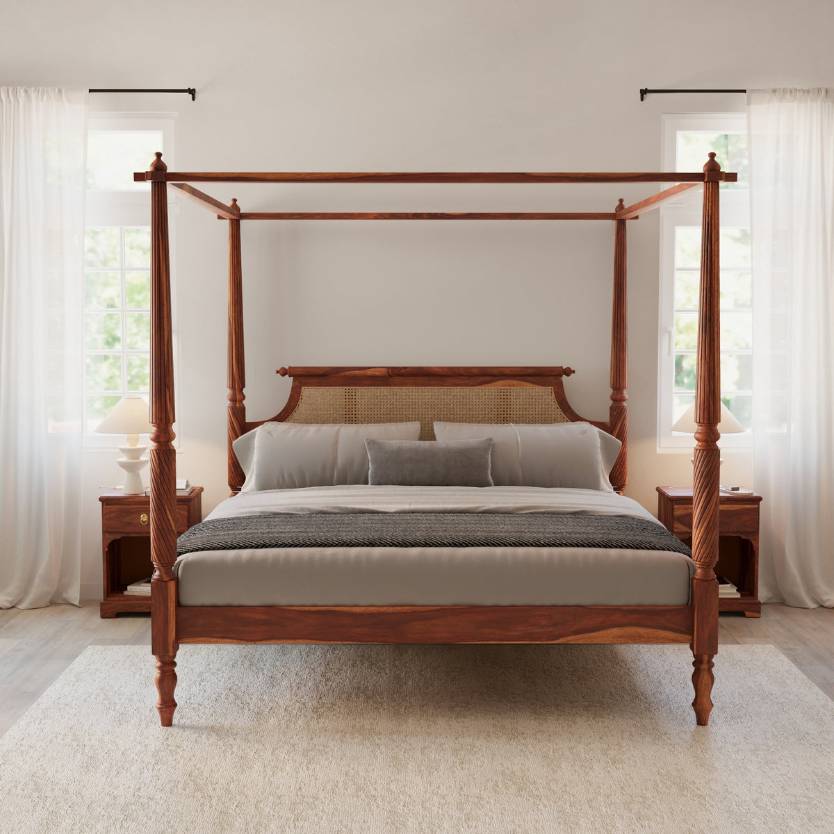 Wooden King Size Four Poster Bed