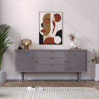 Solid Mango Wood Buffet Sideboard Cabinet with Storage