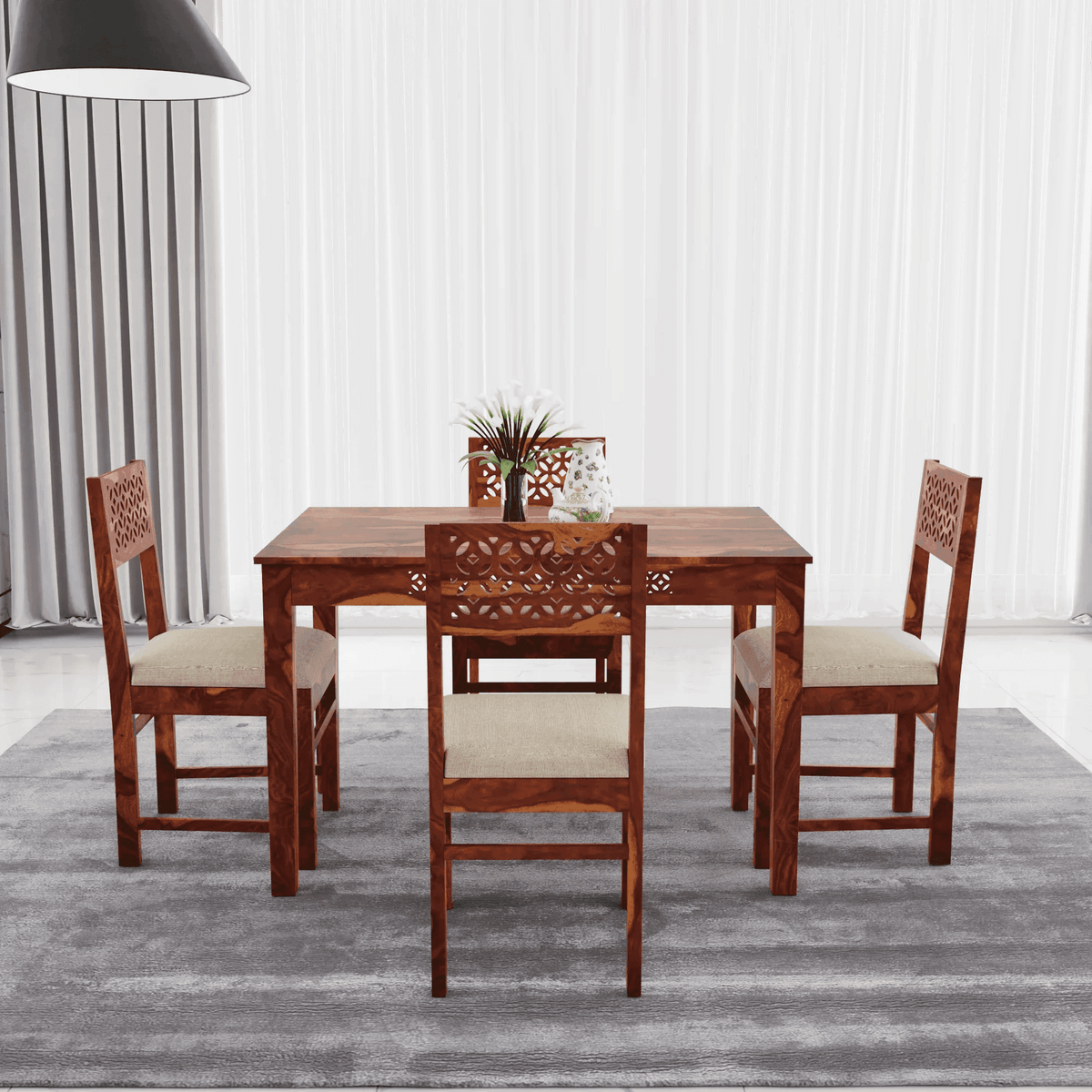 4 Seater dining set made of solid sheesham wood