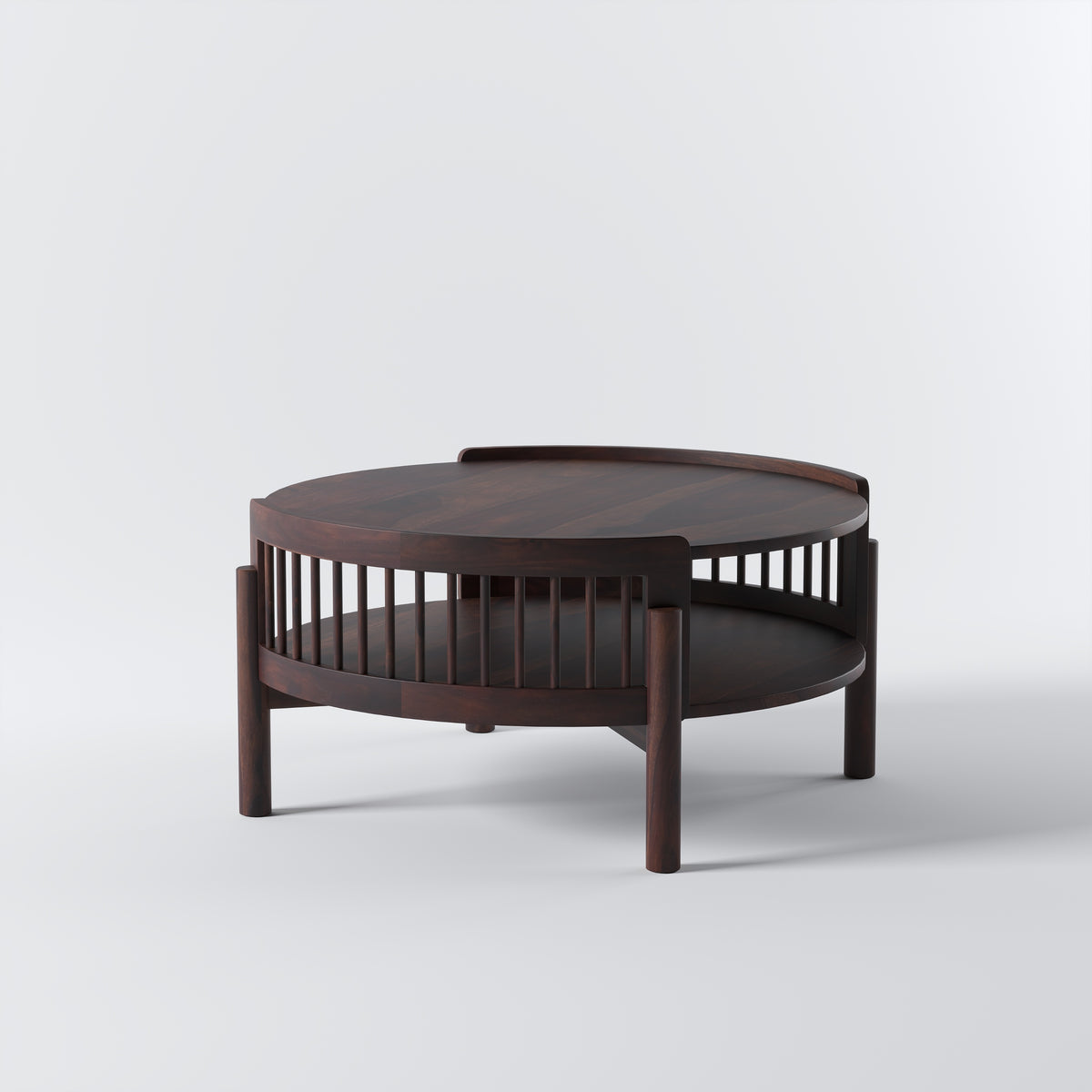 Solid Wood Round Coffee Table for Living Room