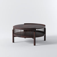 Solid Wood Round Coffee Table for Living Room
