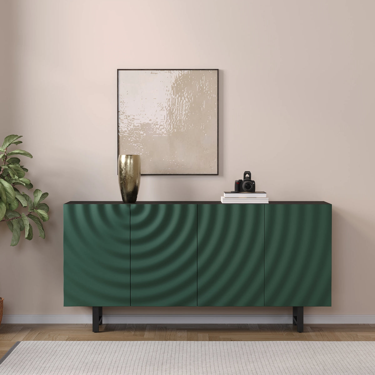 Emerald Wave Sideboard Cabinet for Living Room