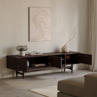 Solid Wood TV Cabinet with Storage and Drawers