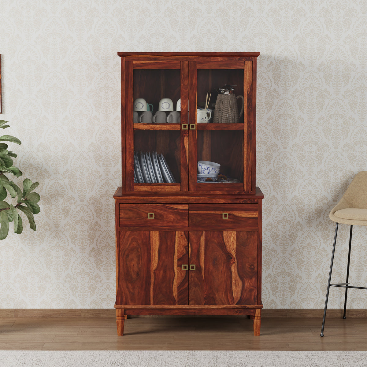 Sheesham Wood Sideboard Cabinet for Kitchen Storage