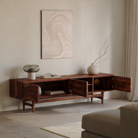 Solid Wood TV Cabinet with Storage and Drawers