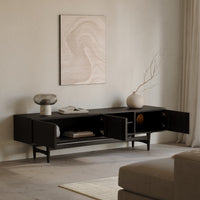 Solid Wood TV Cabinet with Storage and Drawers
