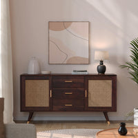 Wooden Sideboard Cabinet with Drawer in Walnut Finish