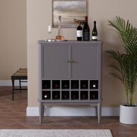 Solid Wood Bar Cabinet with Cabinet Storage