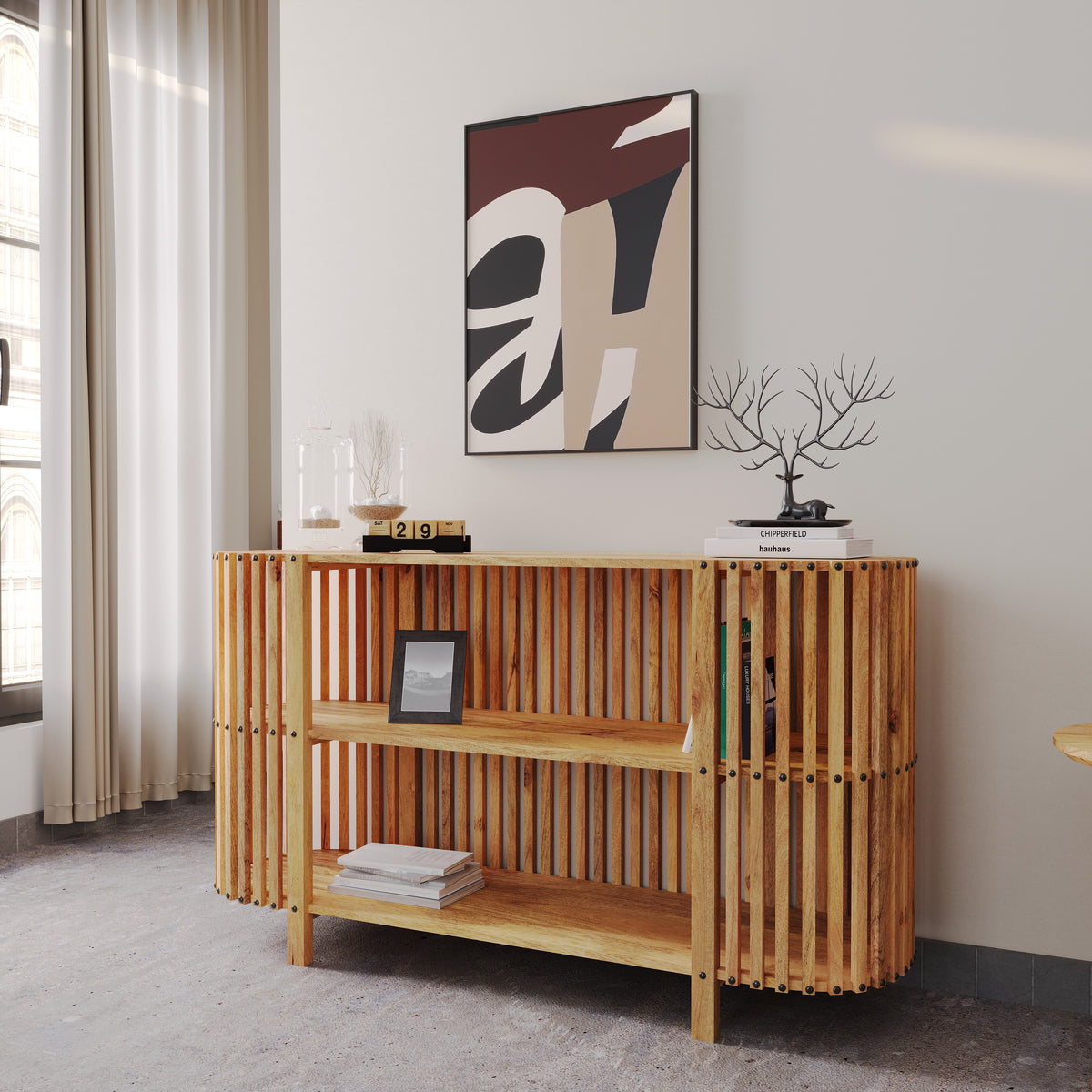 Solid Wood Top  Console Table