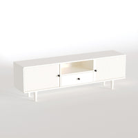 Solid Wood TV Entertainment Unit with Storage