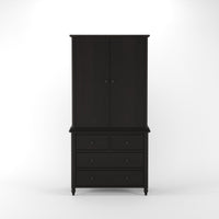 Solid Sheesham Wood Wardrobe with 2 Door Cabinet & 4 Drawers