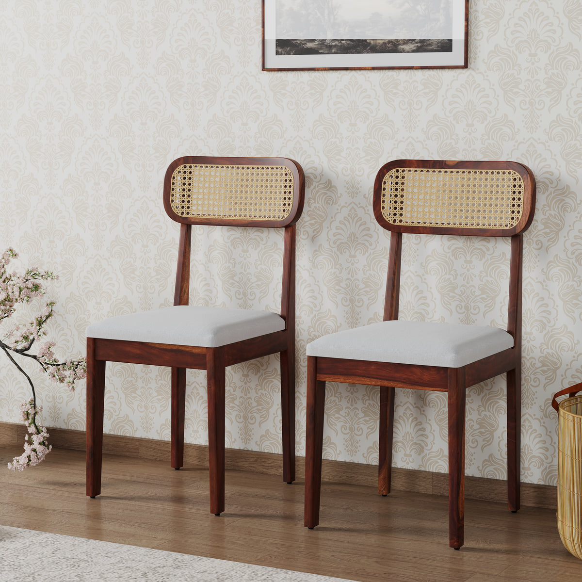 Solid Wood Dining Chair Set of 2 for Seating Area