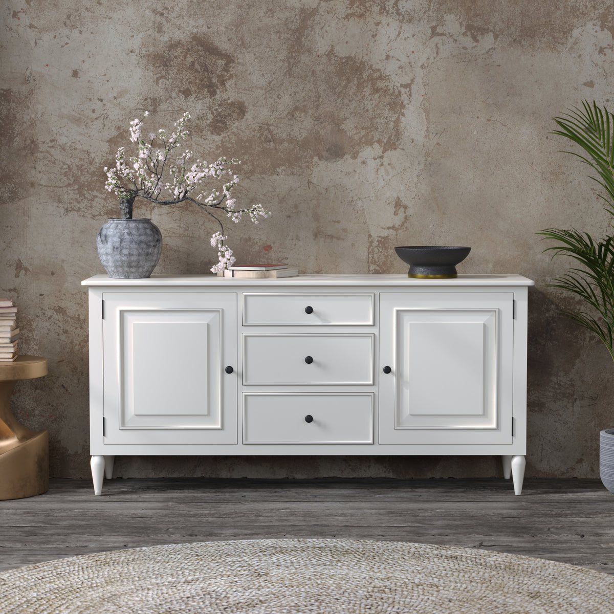 Mango Wood Sideboard Buffet with Drawer Storage