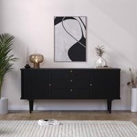 Solid Mango Wood Buffet Sideboard Cabinet with Storage