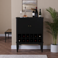 Solid Wood Bar Cabinet with Cabinet Storage