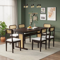Wooden Dining Table 6 Seater in Walnut Finish